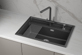 Мойка для кухни Granula Kitchen Space 7301i черный, 73х51 см, прямоугольная