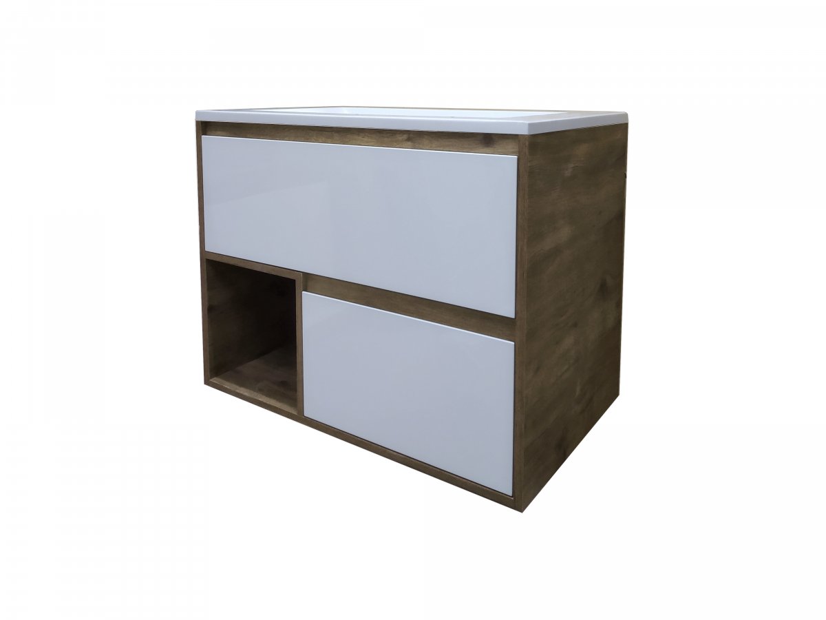 Комплект мебели ESTET Monaco Wood 800х480 подвесной 2 ящика (ШхГхВ) 798х476х607